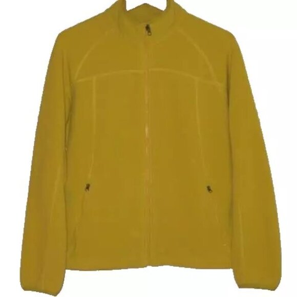 NWT Lands' End Polartec Aircore 200 Fleece Jacket LP Yellow Gold Full Zip Petite - Picture 3 of 14